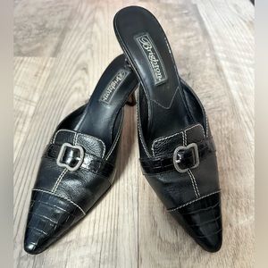 Brighton Precia Black Crocodile Leather dress shoes size 8M
